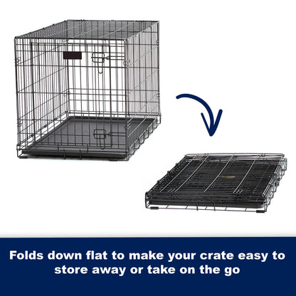 Newly Enhanced Lifestages 24' Single Door Folding Metal Dog Crate with Divider Panel, Floor Protecting Feet, Leak-Proof Dog Pan, 1624, 24L X 18W X 19H Inches, Small Dog Breed
