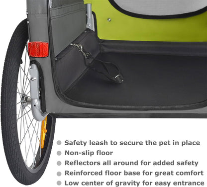 ® Premium M Pet Bike Trailer & Stroller 2-In-1,For Dogs up to 50 Lbs,Parking Brakes,Easy Folding Cart Frame, Universal Bicycle Coupler,E-Bike Friendly