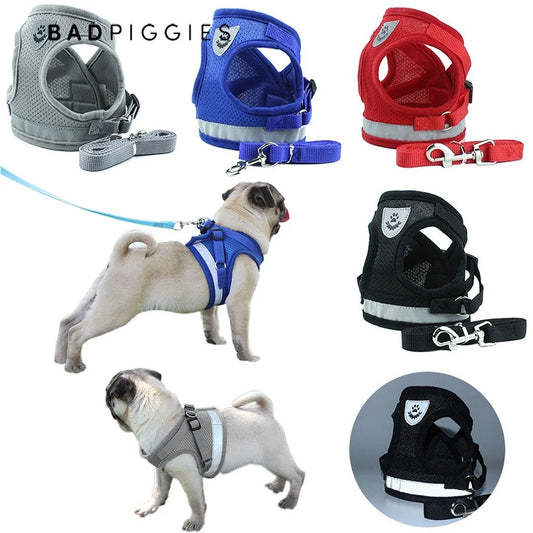 No Pull Dog Harnesses No Choke Reflective Pet Harness Adjustable Walking Breathable Mesh Dog Vest for Small Dogs Cats