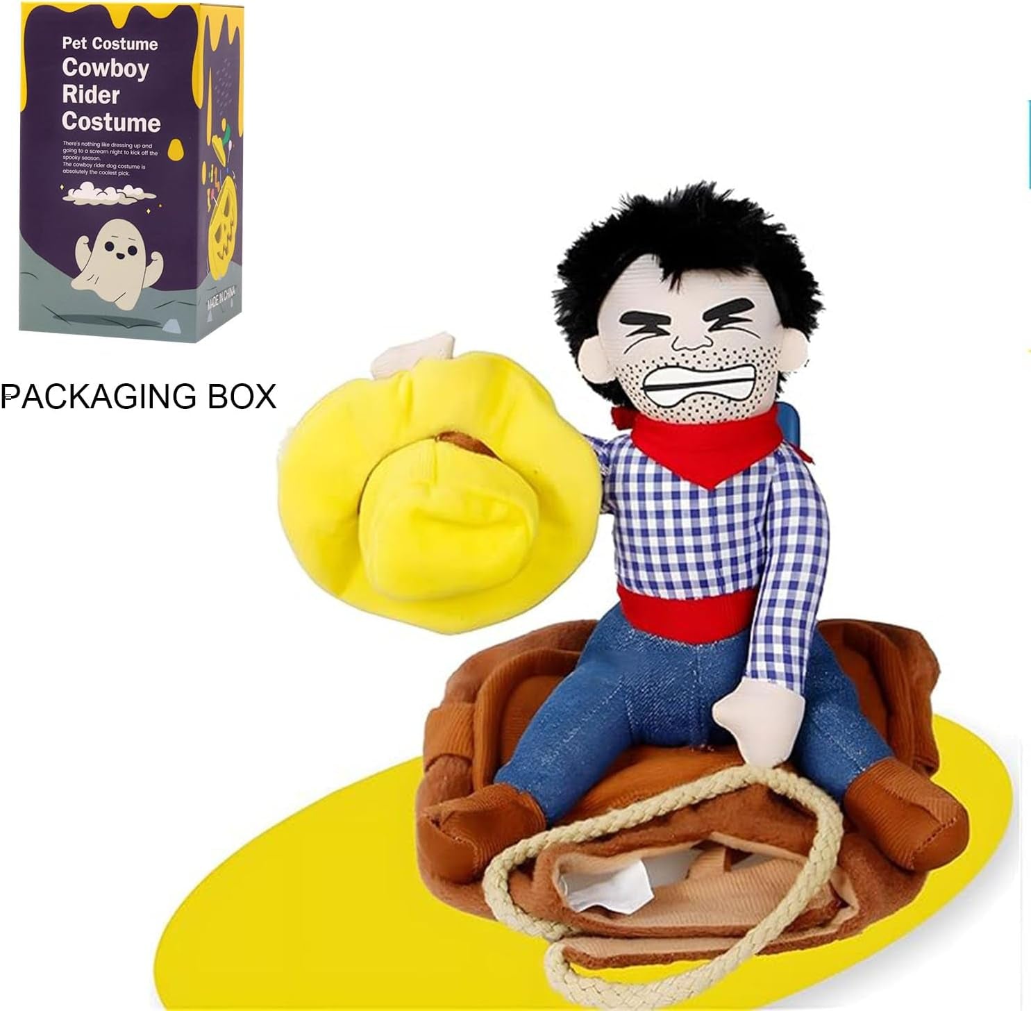 Dog Halloween Costume Funny Dog Cowboy Riding Costume Pet Costume Cat Suit Cowboy Rider Style for Small Medium Large Dogs (Cowboy, Medium)