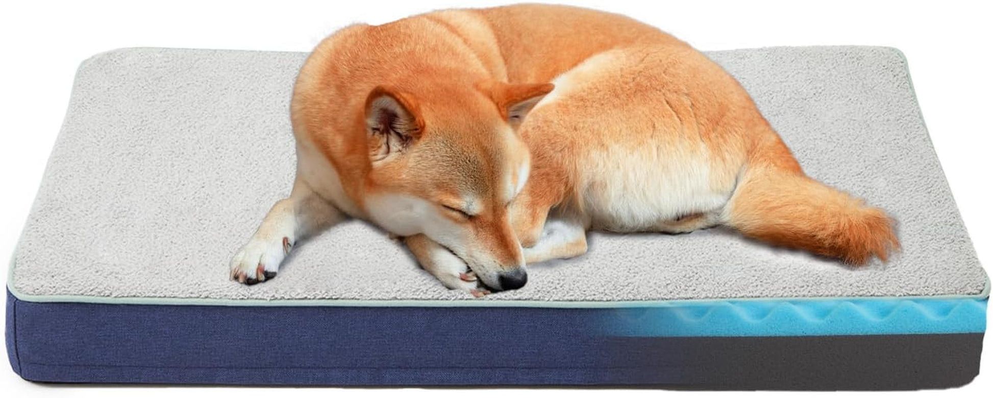 Orthopedic Memory Foam Dog Bed,Cooling Dog Beds for Medium Dogs, Washable Pet Beds for Crate with Faux Fur Cover, Waterproof Lining, M(29Inch)