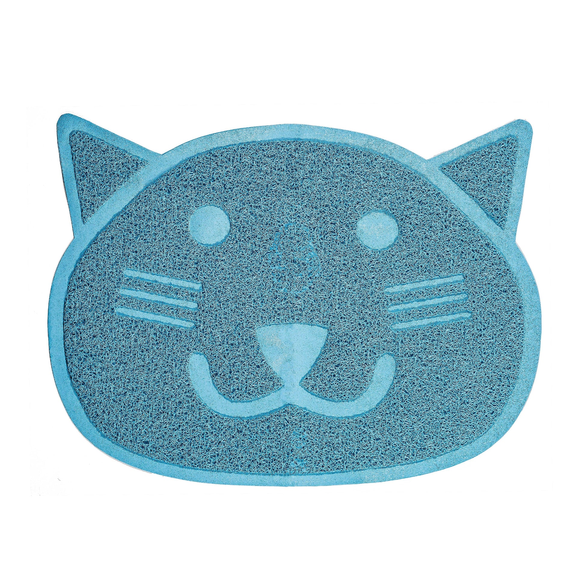 Blue Cat Shaped Litter Trapper Keeper Mat 23.5" X 17.5"
