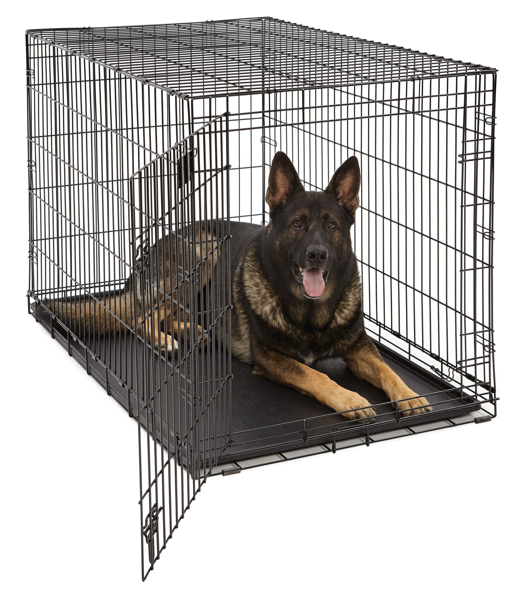Newly Enhanced Lifestages 24' Single Door Folding Metal Dog Crate with Divider Panel, Floor Protecting Feet, Leak-Proof Dog Pan, 1624, 24L X 18W X 19H Inches, Small Dog Breed
