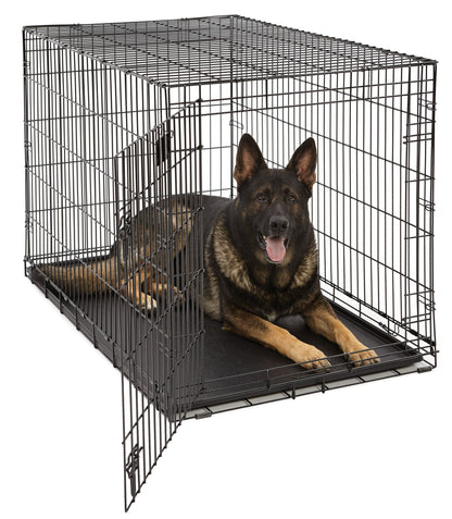 Newly Enhanced Lifestages 24' Single Door Folding Metal Dog Crate with Divider Panel, Floor Protecting Feet, Leak-Proof Dog Pan, 1624, 24L X 18W X 19H Inches, Small Dog Breed