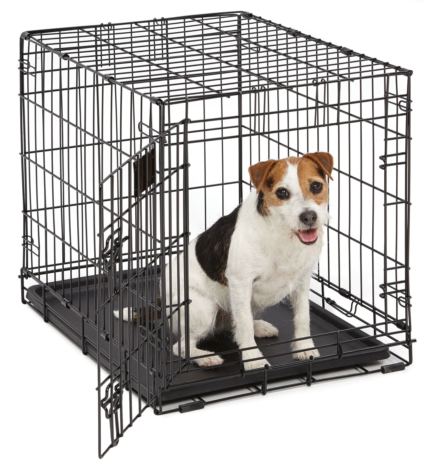 Newly Enhanced Lifestages 24' Single Door Folding Metal Dog Crate with Divider Panel, Floor Protecting Feet, Leak-Proof Dog Pan, 1624, 24L X 18W X 19H Inches, Small Dog Breed