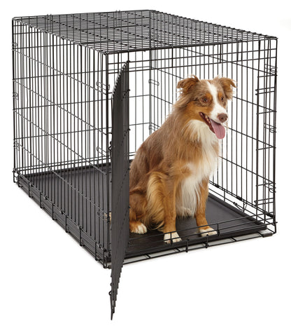 Newly Enhanced Lifestages 24' Single Door Folding Metal Dog Crate with Divider Panel, Floor Protecting Feet, Leak-Proof Dog Pan, 1624, 24L X 18W X 19H Inches, Small Dog Breed