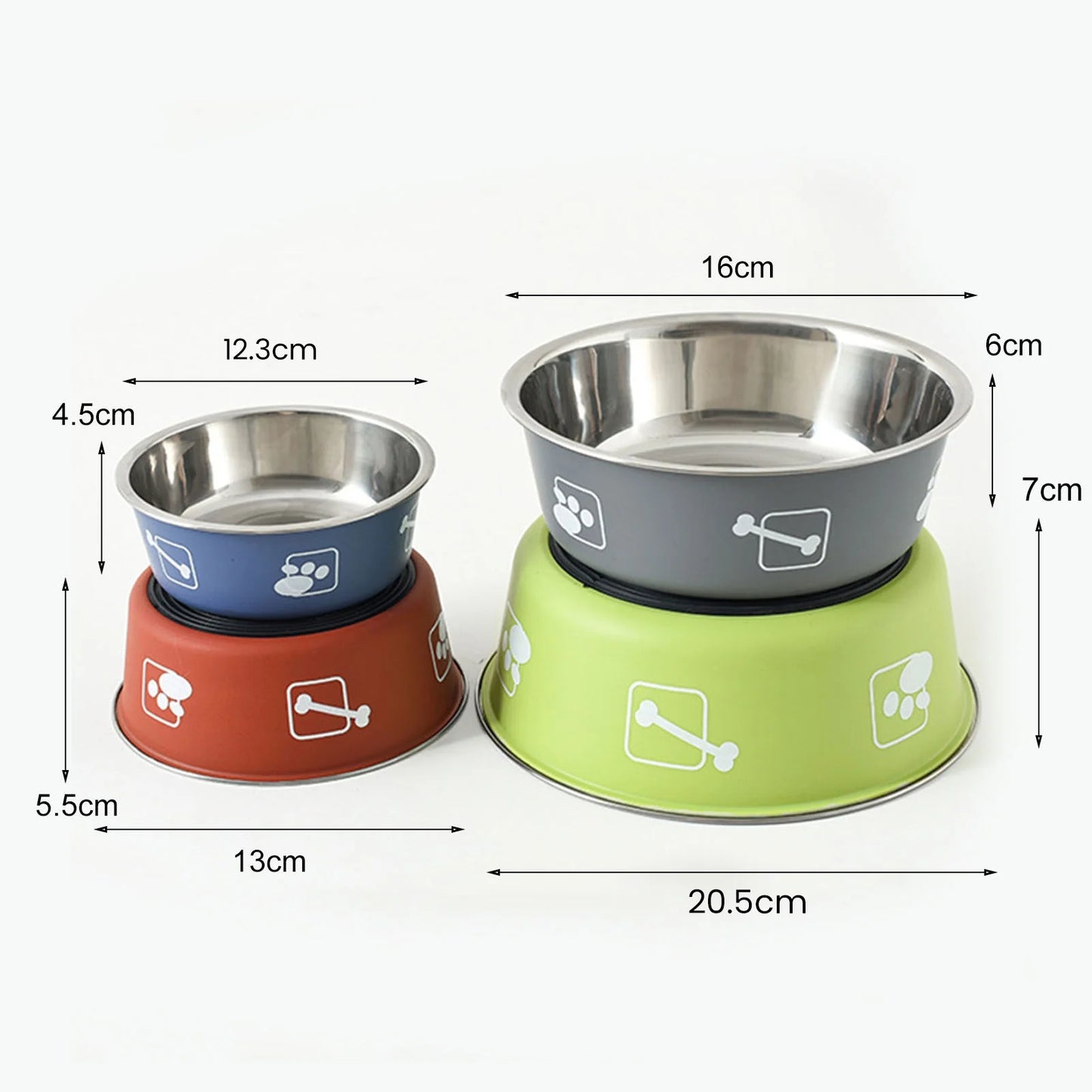 Dog Bowls Stainless Steel Dog Bowl with Non Skid Rubber Base,Durable Food Water Dishes Dog Bowls Feeder Bowl for Small Medium Dogs Cats
