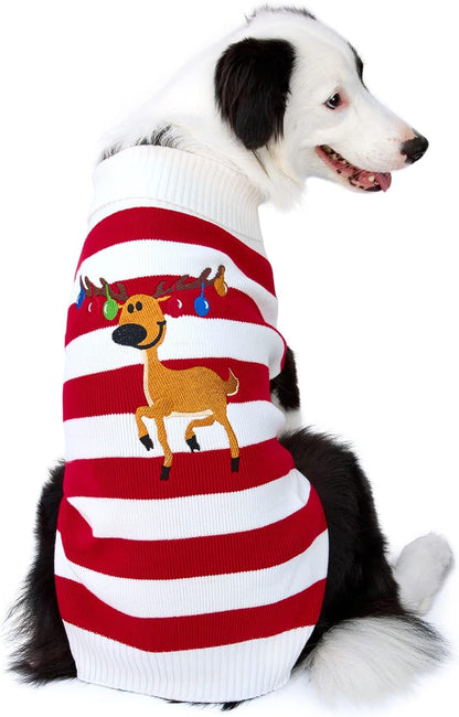 Rudolph the Red Nosed Reindeer Sweater Pet Holiday Clothes Cat Sweater Dog Sweater Winter Clothing Teddy Poodle Autumn Winter Clothes Dog Clothes (Red Nose, Xx-Small)