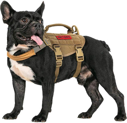 Tactical Dog Harness, Milltary Dog Vest with Durable Vertical Handle for XXS Puppy Dog