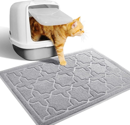Cat Litter Mat, 35.4"X23.6" Litter Box Mat with Litter Lock Mesh, Soft Cat Litter Mat Litter Trapping Mat, Easy to Clean, Non-Slip, Water Resistant, Litter Free Floors, Dark Grey