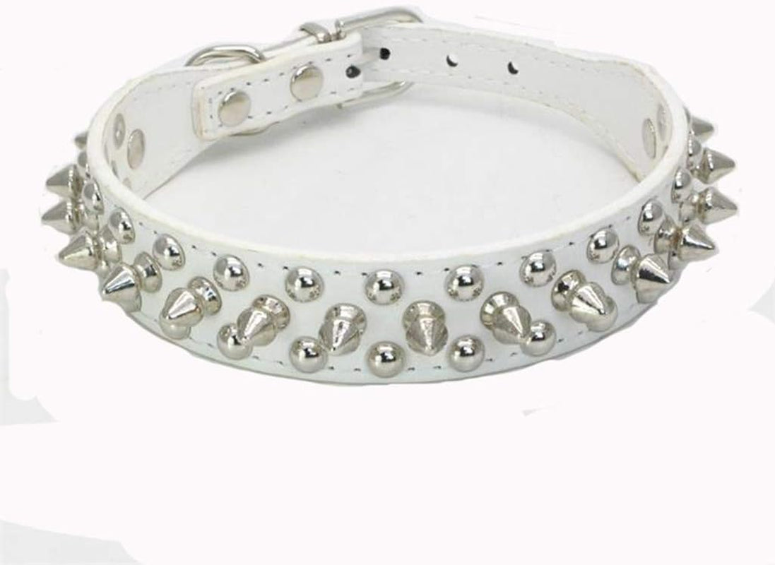 Mushrooms Spiked Rivet Studded Adjustable Pu Leather Pet Collars for Cats Puppy Dogs