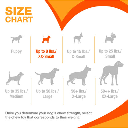 Moderate Chew Flexichew Bone Peanut Butter & Bacon Orange & Blue Xx-Small/Tiny - up to 8 Lbs. (2 Count)