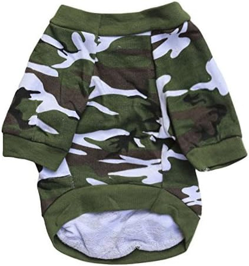 XS Dog Clothes Camo Dog Tshirts for Dogs Puppy Camo Pet Clothes, XS, Green