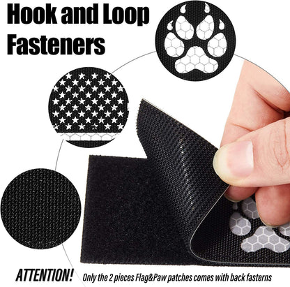 8 Pieces Reflective Service Dog Vest Patches Do Not Pet in Training Harness Removable Tactical Dog Vest Patches with Printed Paw(Classic Patterns,4.3 X 1.6 Inch)