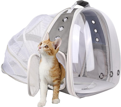 Cat Travel Backpack with Fan, Fit up to 12 Lbs, Space Capsule Astronaut Clear Bubble Window Pet Backpack for Kitten and Small Puppy Green