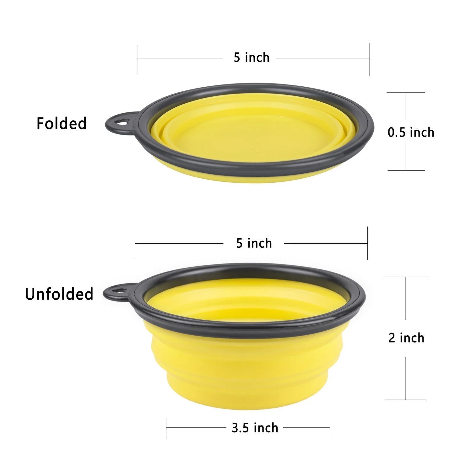 4-Pack Collapsible Dog Bowls – Portable Travel Water & Food Bowls with Carabiner Clips, Foldable Pet Dishes