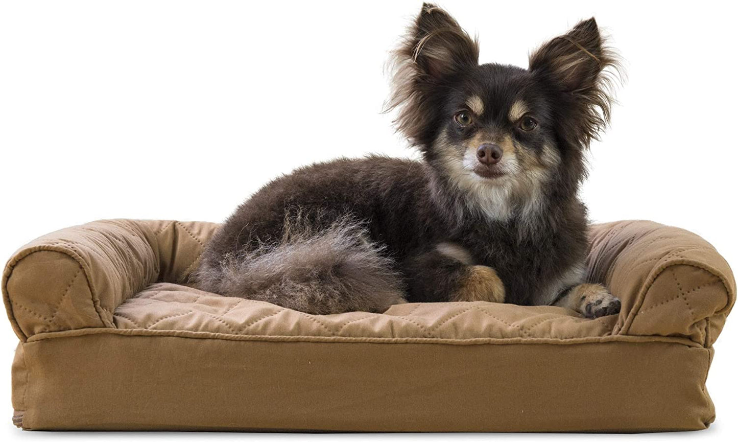 Memory Foam Dog Bed for Large Dogs W/ Removable Bolsters & Washable Cover, for Dogs up to 125 Lbs - Plush & Southwest Kilim Woven Decor Sofa - Desert Brown, Jumbo Plus/Xxl