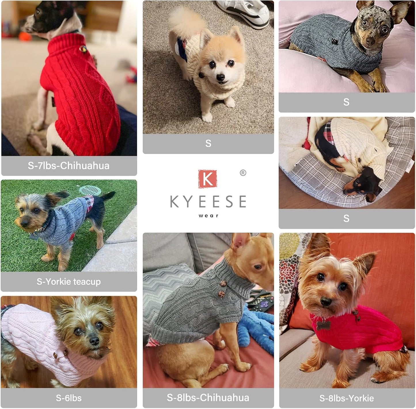 Dog Christmas Sweater Stretchy Pet Coat for Small Dogs Male Turtleneck Small Dog Sweater Red Puppy Clothes Knitwear Puppy Coats with Gingham Patchwork Pet Clothes for Fall Winter