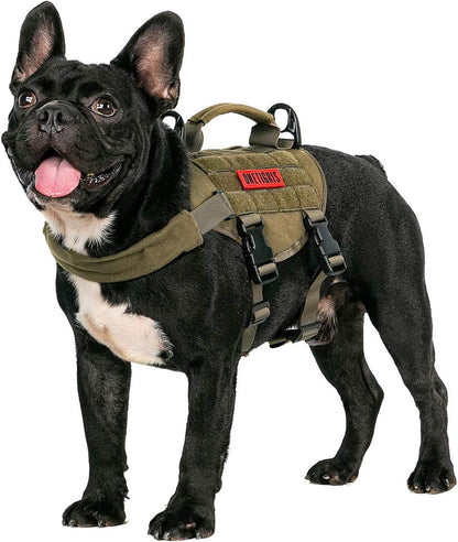 Tactical Dog Harness, Milltary Dog Vest with Durable Vertical Handle for XXS Puppy Dog