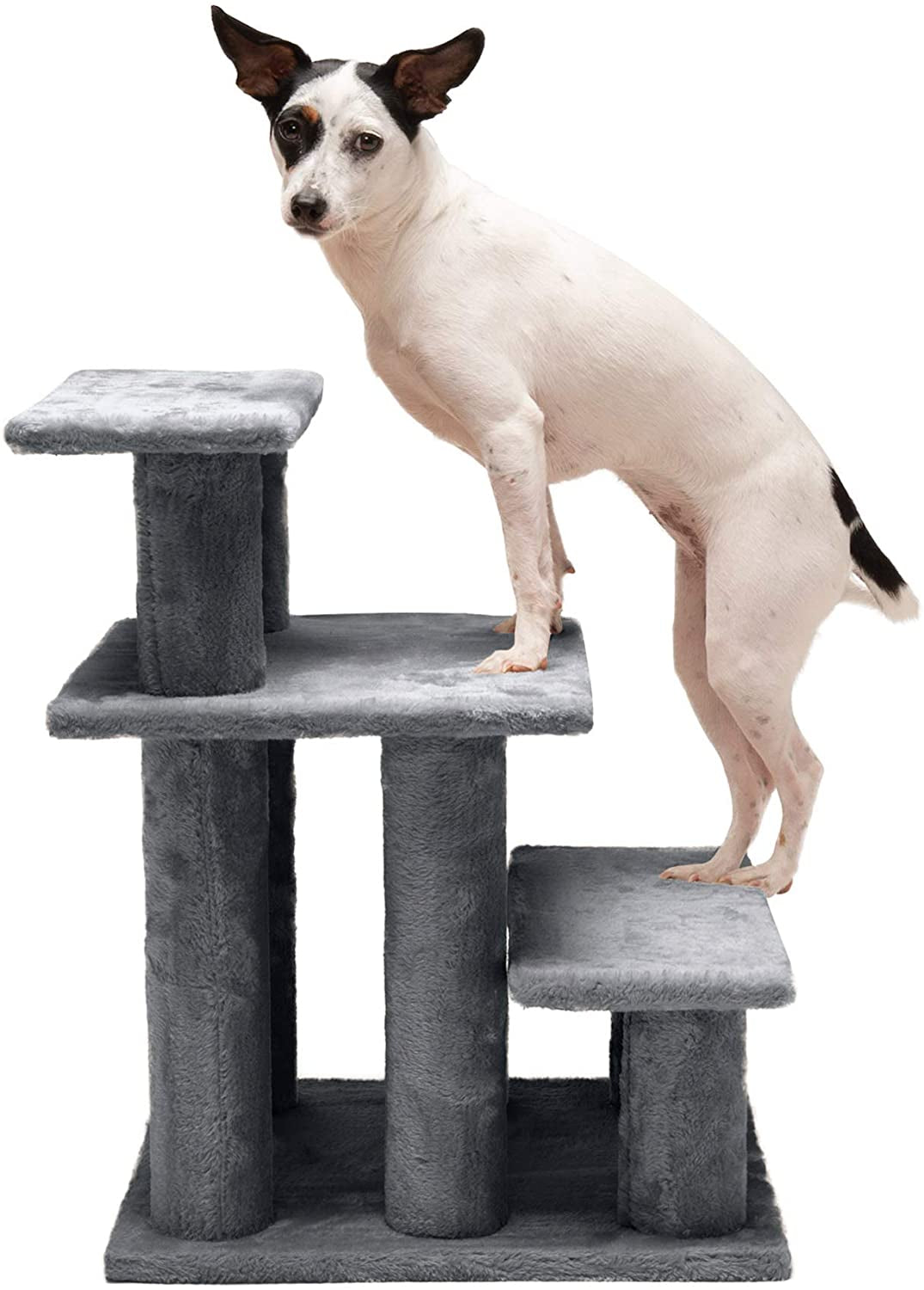 Steady Paws Multi-Step Pet Stairs for High Beds & Sofas - Gray, 4-Step