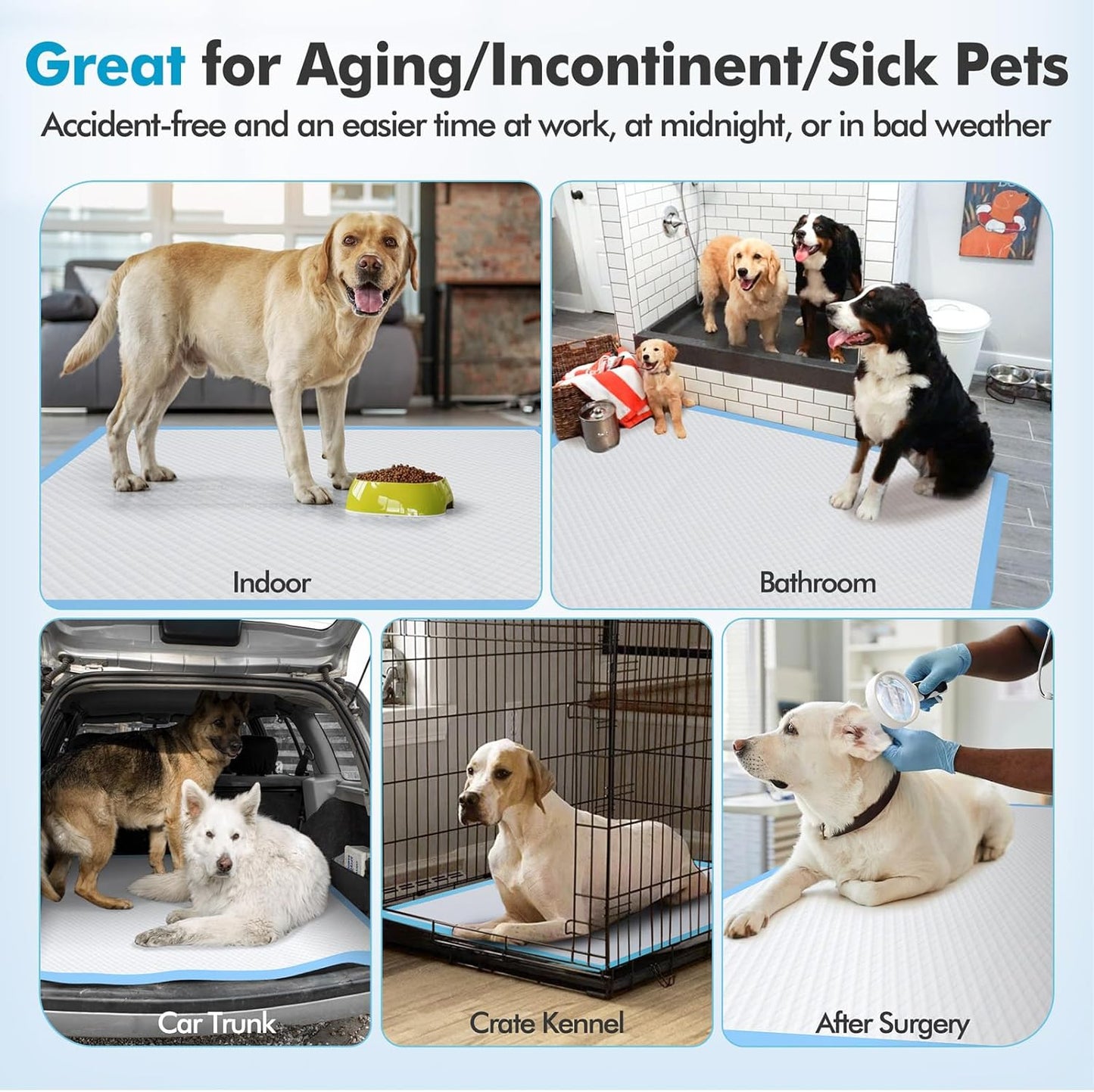 4XL 36"X36" Thicken Heavy Absorbency Dog Pad Extra Large- Jumbo Disposable Polymer Quick Dry No Leaking Pee Pads for Dogs, Cats, Rabbits Pets 30 Counts