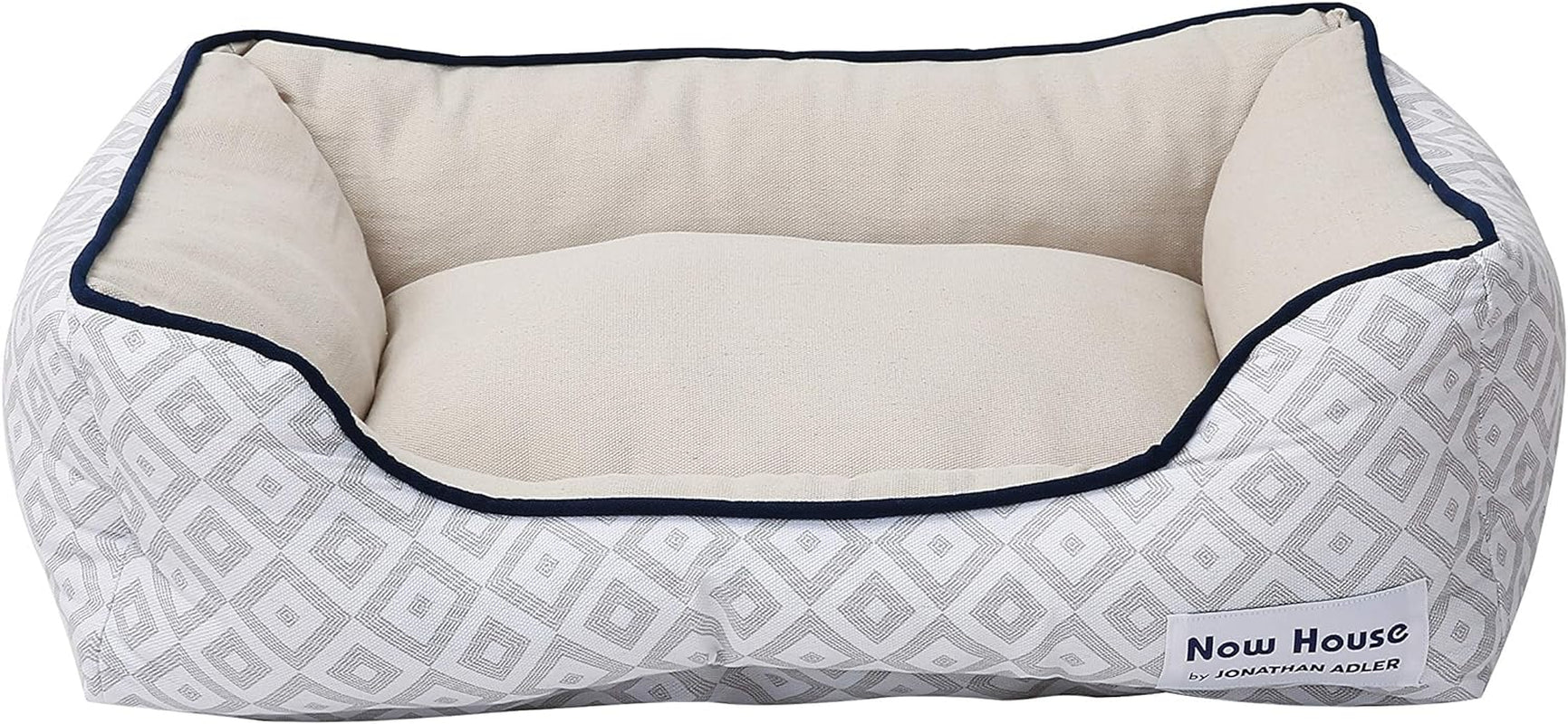 Now House for Pets Grey Diamond Cuddler Dog Bed, Small Dog Bed, Washable, Cotton/Poly Blend, 24.0"L X 19.0"W X 8.0"Th