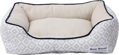 Now House for Pets Grey Diamond Cuddler Dog Bed, Small Dog Bed, Washable, Cotton/Poly Blend, 24.0"L X 19.0"W X 8.0"Th