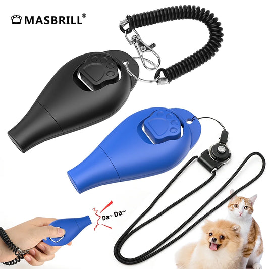 Dog Clickers for Training and Whistle 2 in 1 with Wrist Strap - Dog Training Clickers Puppy Training Clicker for Cats Birds Horses 2Pcs