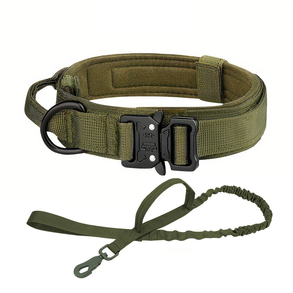 Dog Training Collar Adjustable Tactical Dog Collar and Leash Set Control Handle Pet Lead Collar for Small Big Dogs