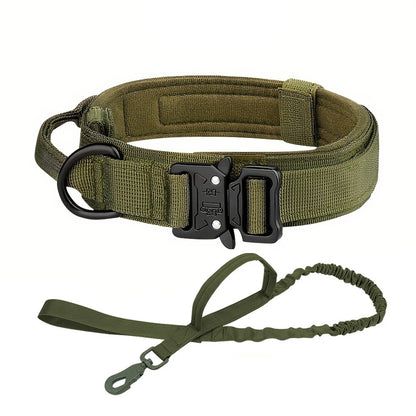 Dog Training Collar Adjustable Tactical Dog Collar and Leash Set Control Handle Pet Lead Collar for Small Big Dogs