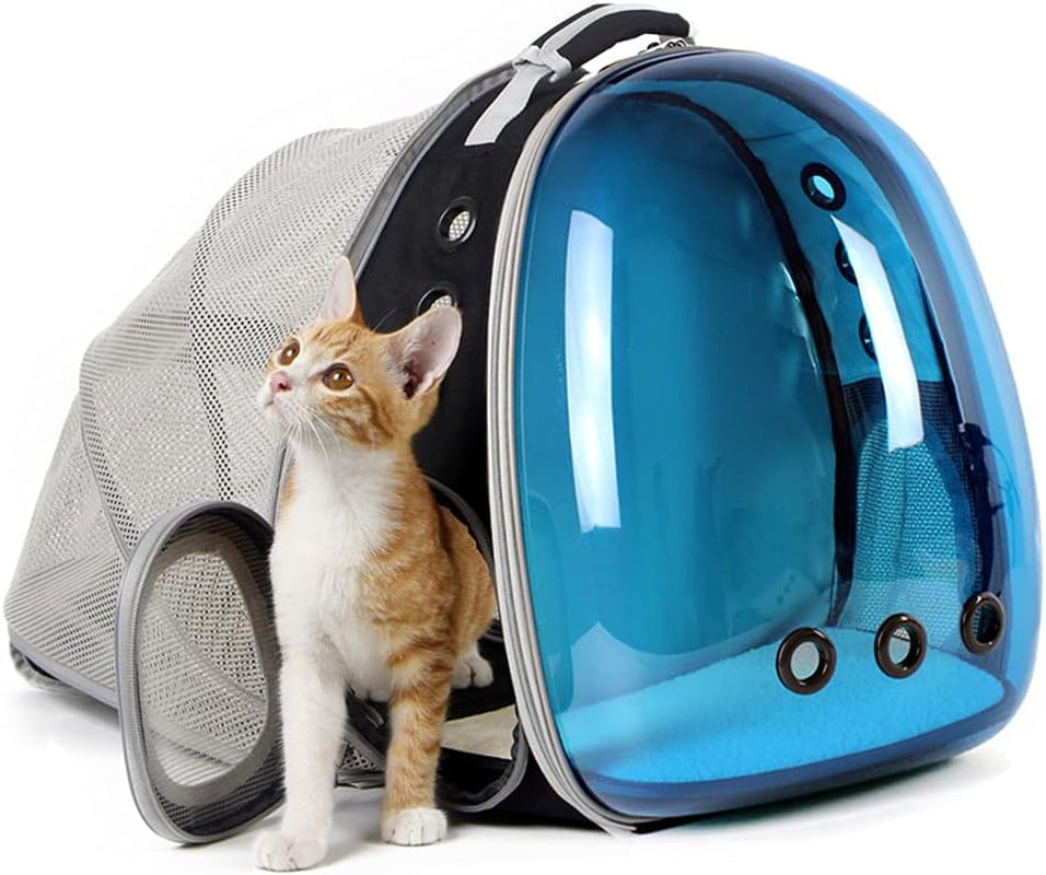 Cat Travel Backpack with Fan, Fit up to 12 Lbs, Space Capsule Astronaut Clear Bubble Window Pet Backpack for Kitten and Small Puppy Green