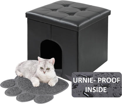 Cat Litter Box Enclosure Furniture Hidden, Cat Washroom Bench Storage Cabinet | Extra Large 35.4'' X 19.7'' X 19.7''| Dog Proof | Waterproof Inside/Easy Clean | Easy Assembly | Odor Control