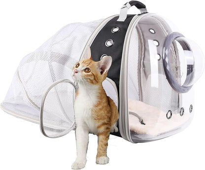 Cat Travel Backpack with Fan, Fit up to 12 Lbs, Space Capsule Astronaut Clear Bubble Window Pet Backpack for Kitten and Small Puppy Green