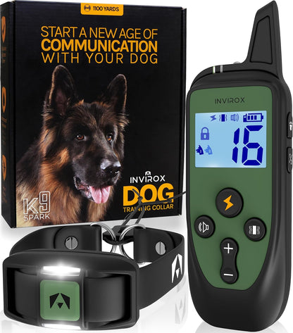 Dog Training Collar [2025 Edition] 123 Levels Dog Training Collar with Remote 1100Yd Range E Collar for Dogs Training 100% Waterproof Rechargeable, Manual Bark Collar for Large Dog