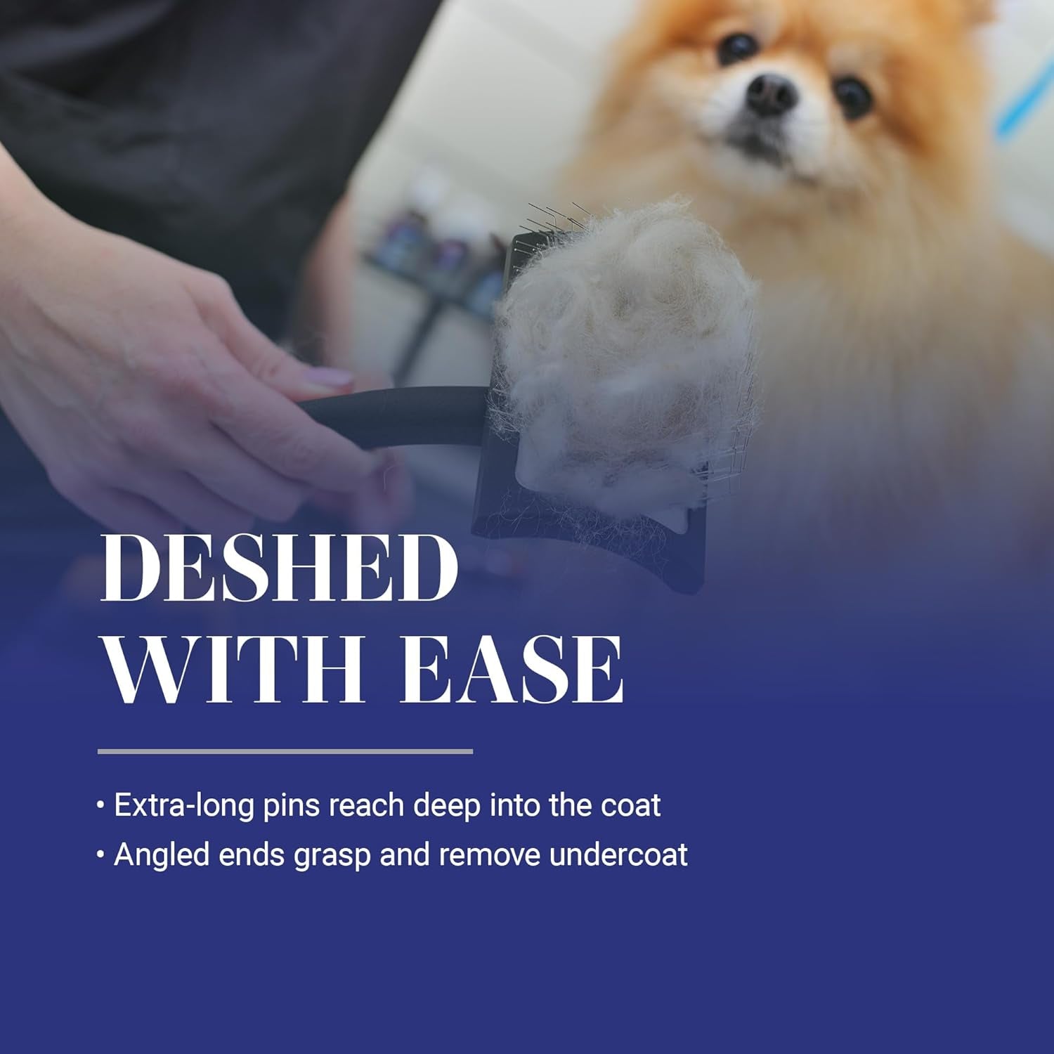 Big K Dog Slicker Brush for Dogs (Goldendoodles, Labradoodles, Poodles), Groom like a Professional, Fluff Detangle Style, Saves Time Energy, Black, Large