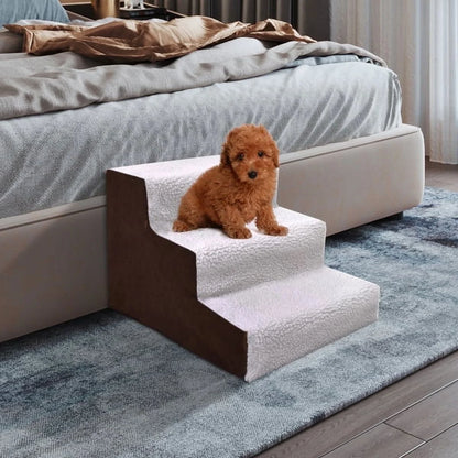 Dog Stairs for Small Dogs - 3 Steps Pet Stairs for High Beds and Couch, Non-Slip Folding Dog Steps Portable Pet Stairs for Dog and Cats,3 Step