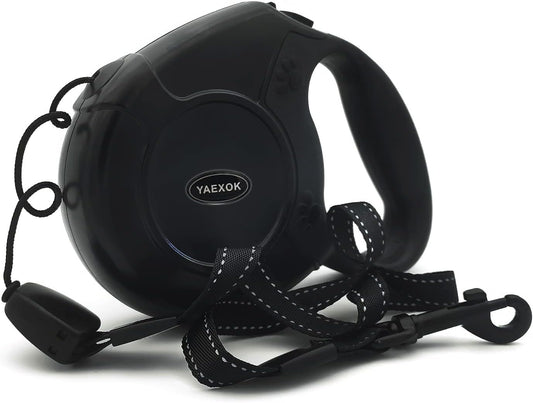Heavy Duty Retractable Dog Leash 26Ft,Pet Long Walking Leashes Leads for Small Medium Large Dogs Doggie up to 110Lbs (Black)