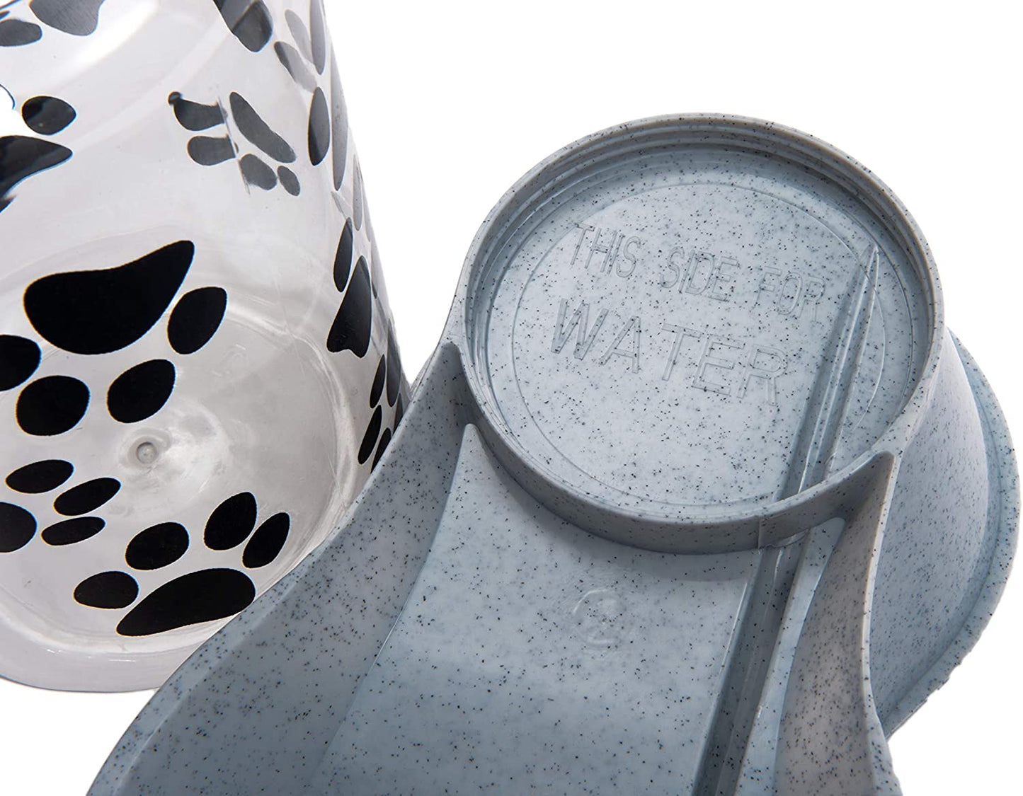 Reversable Water or Dry Food Feeders for Cats and Dogs (Large, Granite)