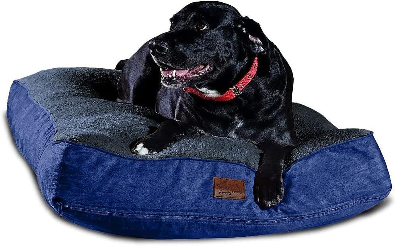 Extra Large Dog Bed with Removable, Washable Cover and Waterproof Liner. Pillow Stuffed with Orthopedic Memory Foam Blend. Made for Big Dogs up to 100 Pounds or More.