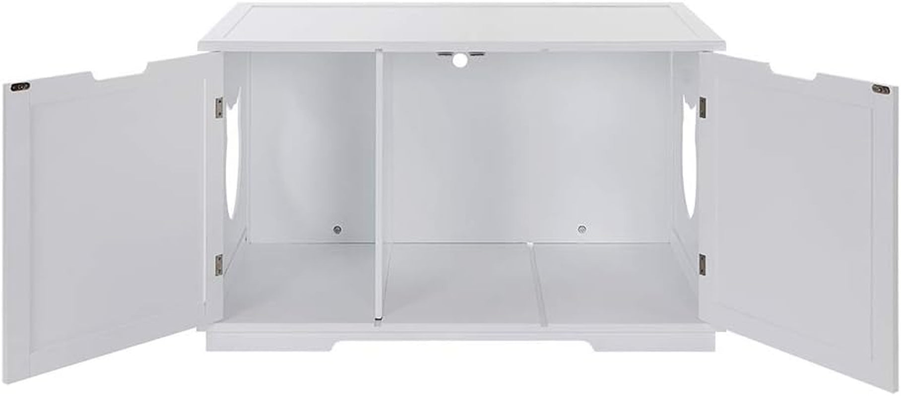 X-Large Designer Cat Washroom Storage Bench Cat Litter Box Enclosure Furniture Box House with Table (White)