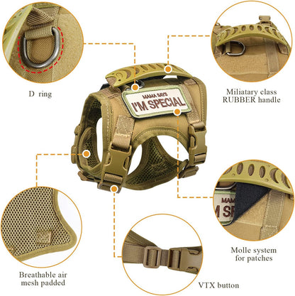 Tactical Cat Vest Adjustable Kitten Harness No Pull Puppy Vest for Walking Outdoor Training with Soft Easy Control Handle Xs XXS