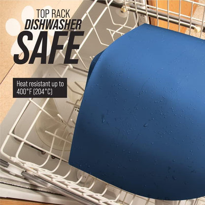 Fountain Mat, Silicone Water Mat Designed for Pet Fountains, Dog Gravity Water Bowls, Mats for Automatic Dispensing Cat Feeders up to 14" Diameter (Large - 26 X 25 Inches, Black)