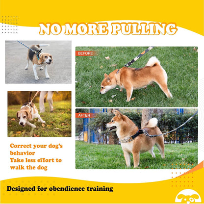 Adjustable Prong Collar for Dogs, No Pull Dog Training Collar with Quick Release Buckle, Prong Collar for Large Dogs with Nylon Cover, Suitable for Small, Medium, Large Dogs