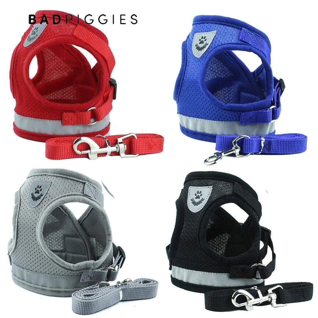 No Pull Dog Harnesses No Choke Reflective Pet Harness Adjustable Walking Breathable Mesh Dog Vest for Small Dogs Cats
