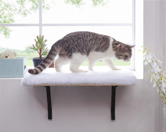 Cat Window Perch-Mounted Shelf Bed for Cat-Funny Sleep DIY Kitty Sill Window Perch- Washable Foam Cat Seat