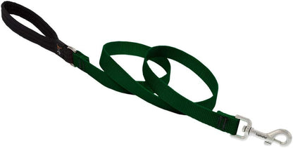 Dog Leash by Lupine in 3/4" Wide Green 6-Foot Long with Padded Handle