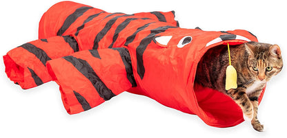 Magic Mewnicorn Multi Cat Tunnel Boredom Relief Toys with Crinkle Feather String for Dogs, Cats, Rabbits, Kittens and Guinea Pigs for Hiding Hunting and Resting