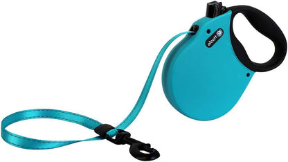 Expedition Retractable Reflective Belt Leash – 24 Feet – Large for Dogs up to 110 Lbs, Blue with Black Soft Grip Handle – Durable & Comfortable Dog Leash