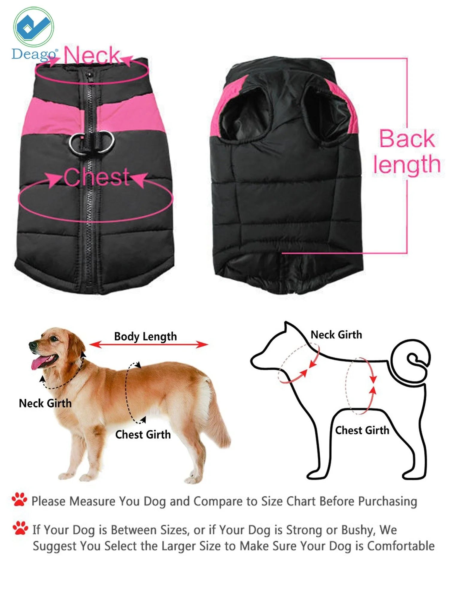 Small Dog Coat Waterproof Winter Warm Dog Clothes Cat Coat Jacket Vest Apparels