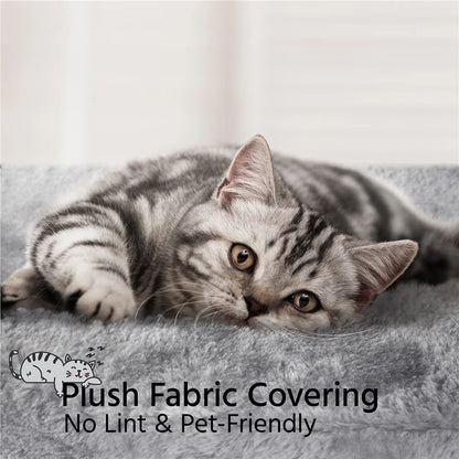 62.2''H Multi Level Cat Tree Tower with Condos Foam-Padded Perches, Light Gray